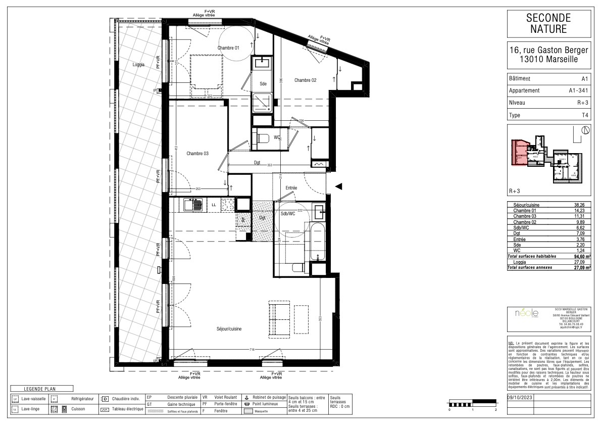 T4 Neuf   Programme SECONDE NATURE   Terrasse 27m2   Parking   Ascenseur